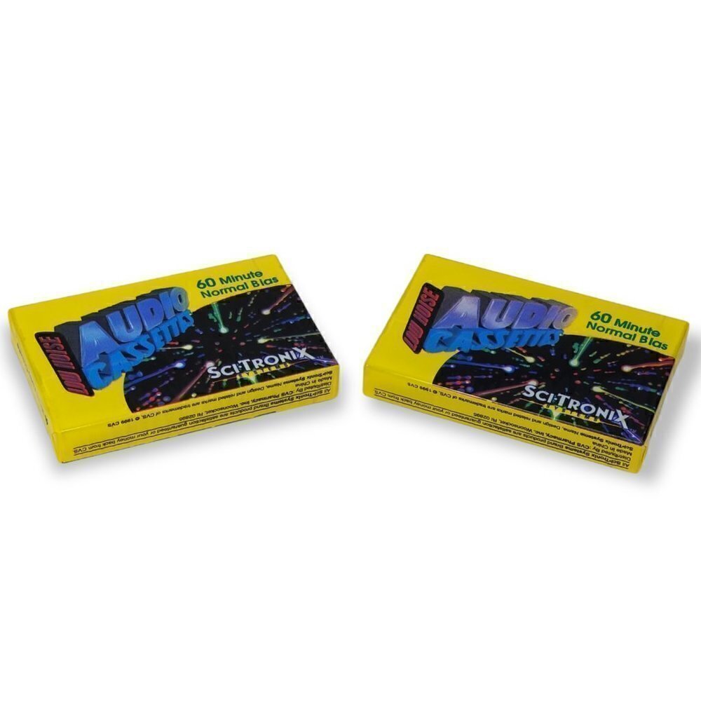 Vintage Sci-Tronix Audio Cassette Tapes 60 Min Normal Bias Sealed NOS Lot of 2